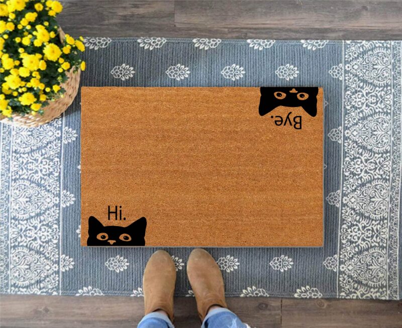 Hi Bye Cat Door Mat