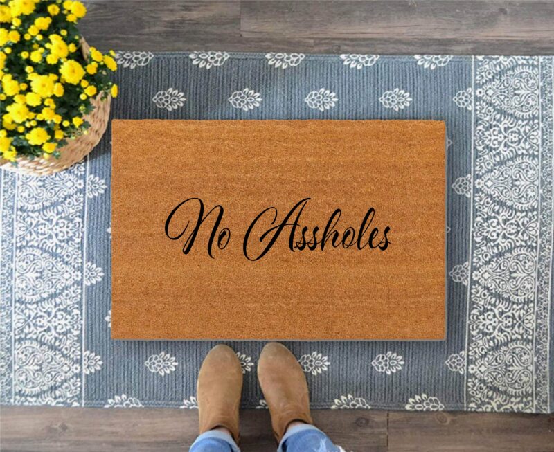 No Assholes Door Mat