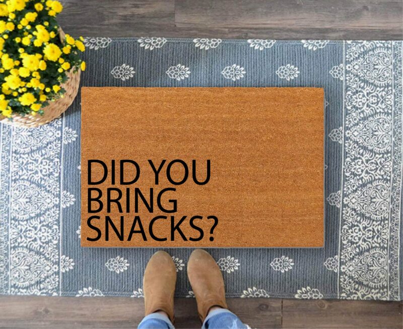 Did you bring snacks Door Mat