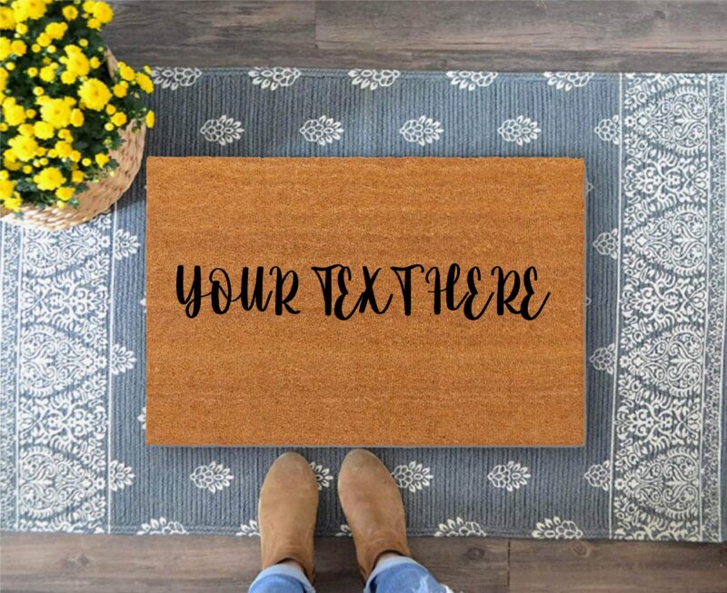 Your Text Middle Door Mat